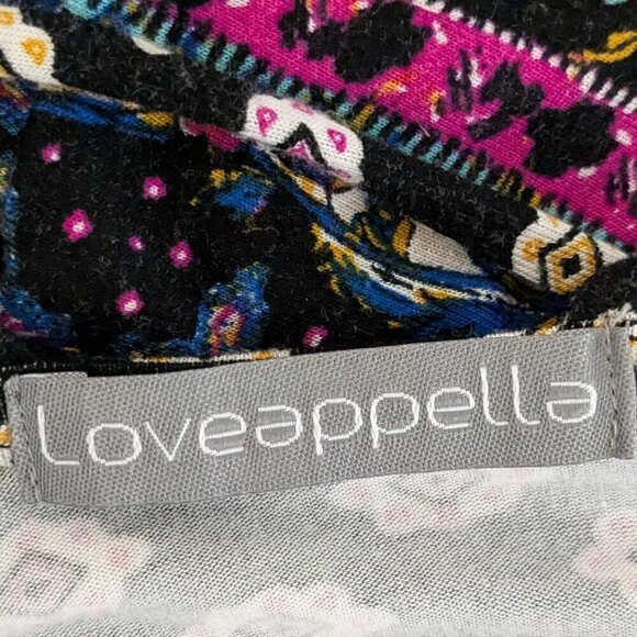 LOVEAPPELL Black/White Rayon Stretch Straight Pencil Dress; 3/4 Sleeve; Size SP - Picture 3 of 5